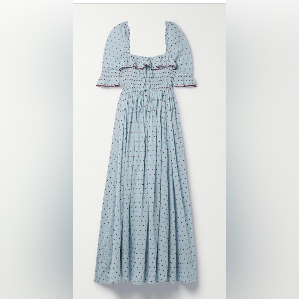 DÔEN
+ NET SUSTAIN Sol shirred Swiss-dot organic cotton-voile maxi dress - Picture 13 of 13